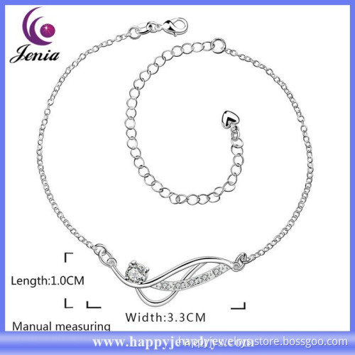 Factory direct price wholesale alibaba 925 silver plated anklet jewelry fashion (CA036-B)